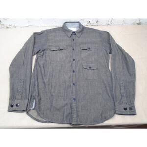 Ezekiel Shirt Men L Button Down Long Sleeve Herringbone Utility Casual Workwear